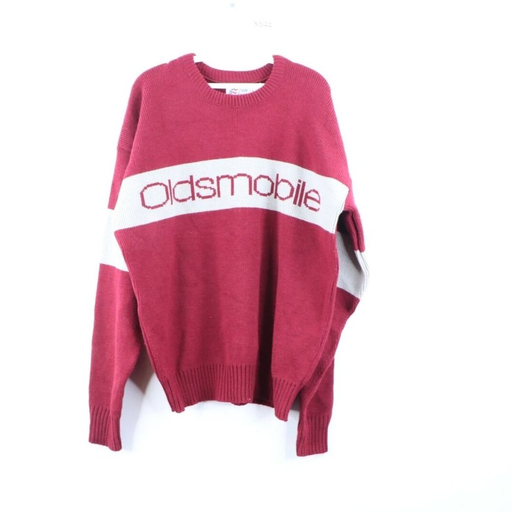 Vtg 80s Cliff Engle Oldsmobile Wool Knit Sweater